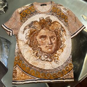 Versace Brown and Cream Graphic T-Shirt